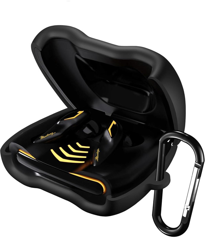 sounce Silicone Latch Earbuds Case For Boult Audio UFO, Boult Audio Mustang(Black)