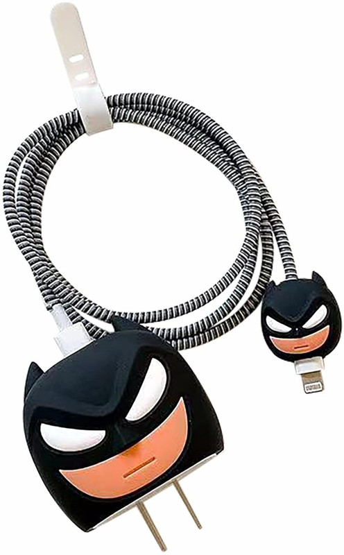 PickProtect Leather Zipper Headphone Case For ALL iPhones Charger(Bat Man)