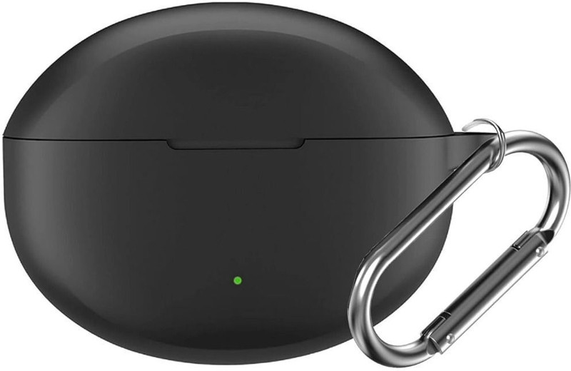 XCREO Silicone Velcro Earbuds Case For One pluss Nord Buds 3 | 3 Pro Silicon Case Cover(Black)