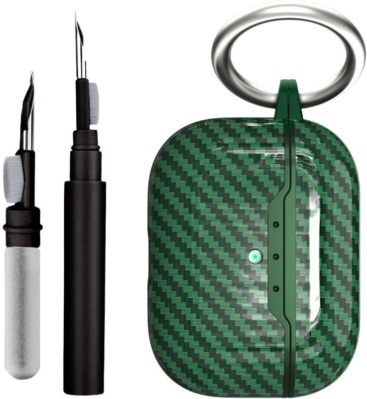 Oldcrew Plastic Press Stud Earbuds Case For Apple Airpods Pro 2(Green)