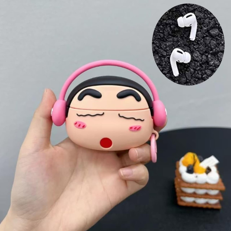 FEELPZONE Back Cover for AirPods Pro,Pro2 Soft Silicone Protective Case Cover with 3D Design(Multicolor, Shock Proof, Silicon, Pack of: 1)