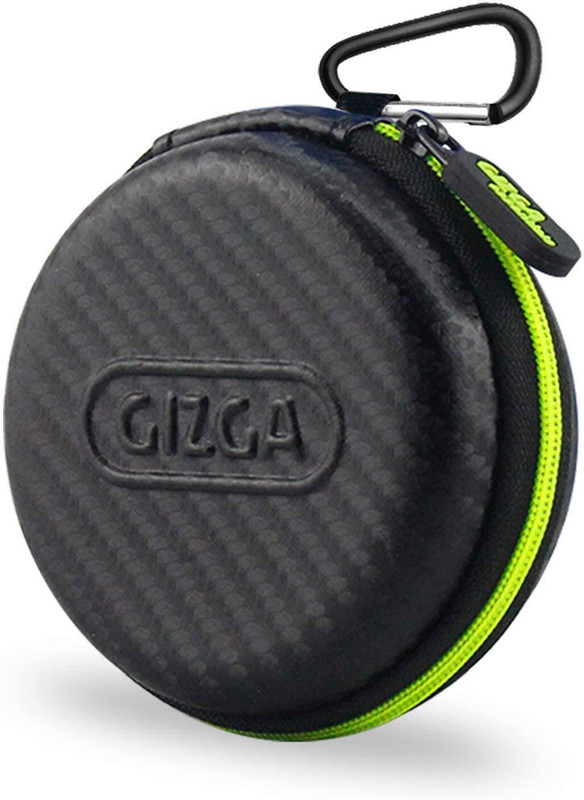 Gizga Essentials Nylon Zipper Headphone Case For Universal(Black, Green)