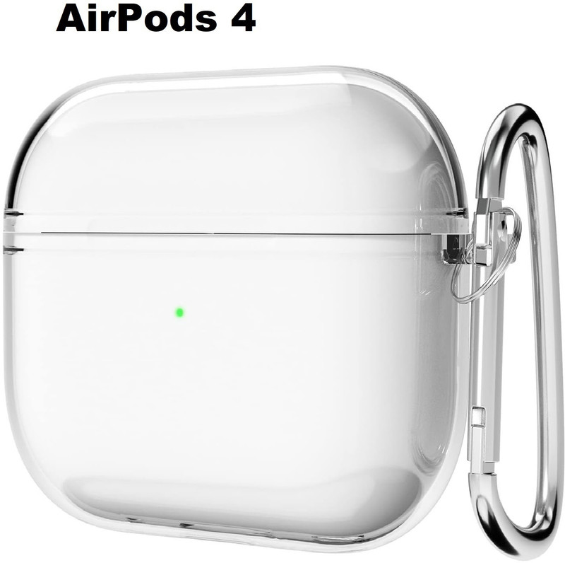 Bodoma Silicone Press Stud Earbuds Case For AirPods 4 (4th Gen) 2024(Transparent)
