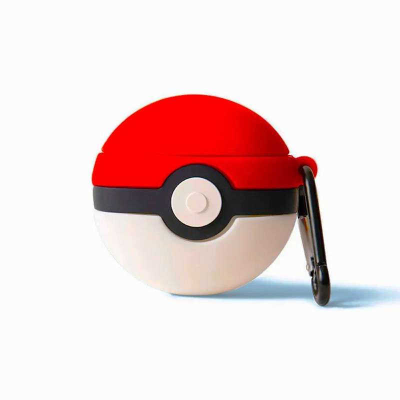 Wodec Silicone Press Stud Earbuds Case For Apple Airpods 2nd Generation(POKEMON AIRPOD PRO/AIRPOD 2ND GEN CASE RED-WHITE)