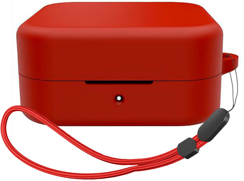 Anvique Silicone Press and Release Earbuds Case For Silicone Case Cover ForCMF by Nothingg Buds(Red Lanyard)
