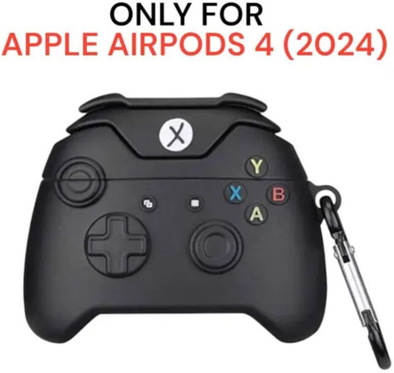 Arunstore Silicone Press and Release Headphone Case For Airpod 4(For AirPods 4 (2024) / CUTE 3D AIRPOD 4 COVER (BLACK GAMEPAD))