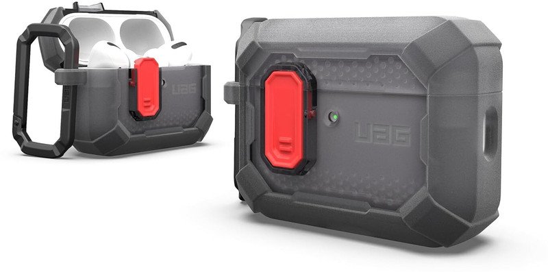 Urban Armor Gear Plastic Press and Release Earbuds Case For AirPods Pro 3rd Gen(Smoke/Lava)