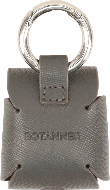 Botanner Leather Press Stud Earbuds Case For AirPods(Grey)
