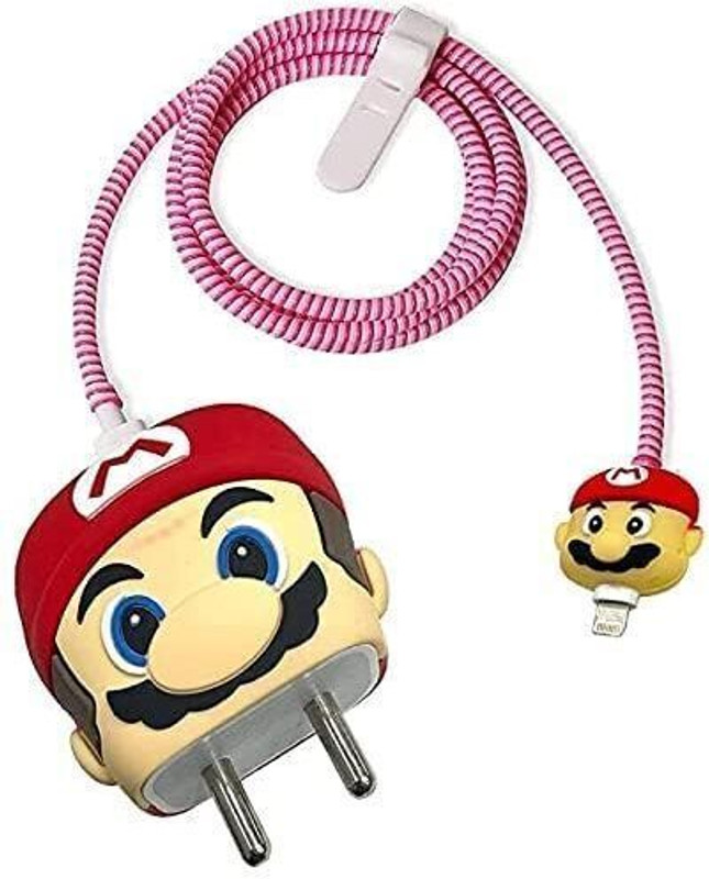 Midos Silicone Press Stud Headphone Case For iPhone Charger 18w / 20w Case(Coffee White)