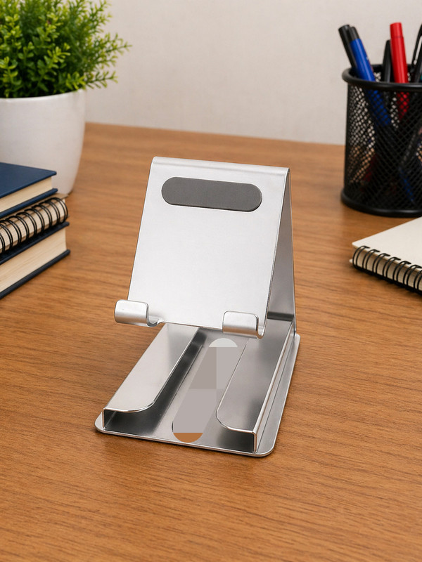 CHANDAN TRADERS STEEL PHONE STAND ADJUSTABLE Headphone Stand(Silver Pack of 1)