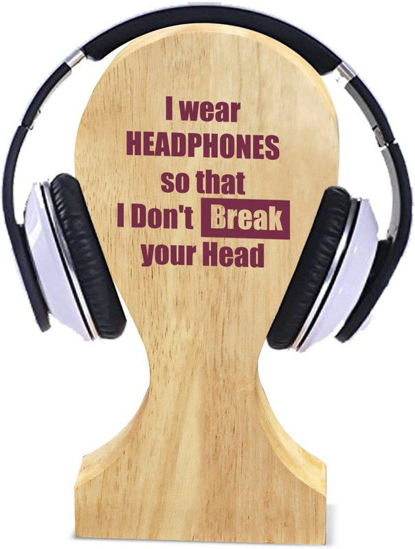 graphicalmela Wooden Headphone Stand / Headphone Holder for Gaming, Home Office Headphone Stand(Brown)