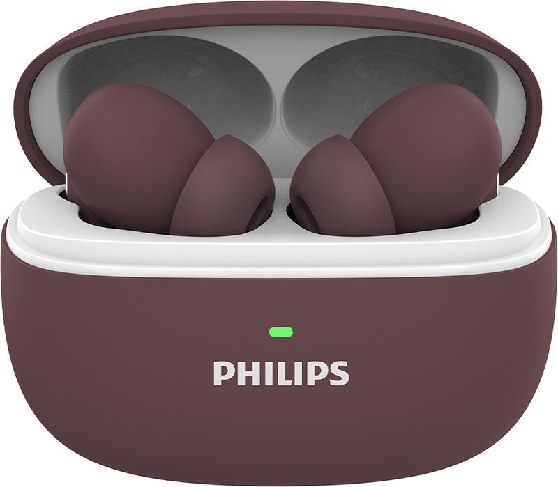 PHILIPS TAT1150RD Earbuds with ANC/ENC, 55H Playtime, 13mm Drivers, IPX5 Proof, BT v5.3 Bluetooth(Red Mahogany, True Wireless)