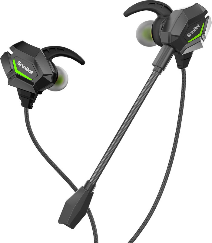 SpinBot BattleBudz W20 Wired Gaming Earphones with Boom Mic for Mobiles,PC,Xbox Wired Gaming(Black, In the Ear)