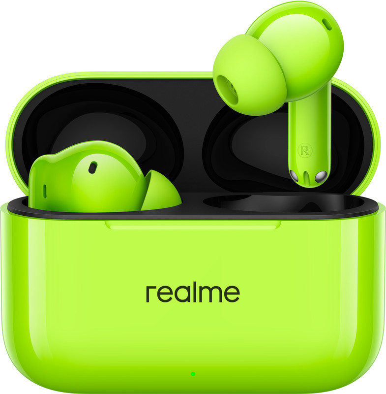 realme T200 Hi-Res with 32dB ANC,12.4mm driver Quad Mic,50 Hrs Playback,BT5.4,IP55 Bluetooth(Neon Green, True Wireless)