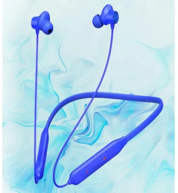 Nslix Lightweight Neckband Earphones with HD Calling Mic Bluetooth(Blue, On the Ear)