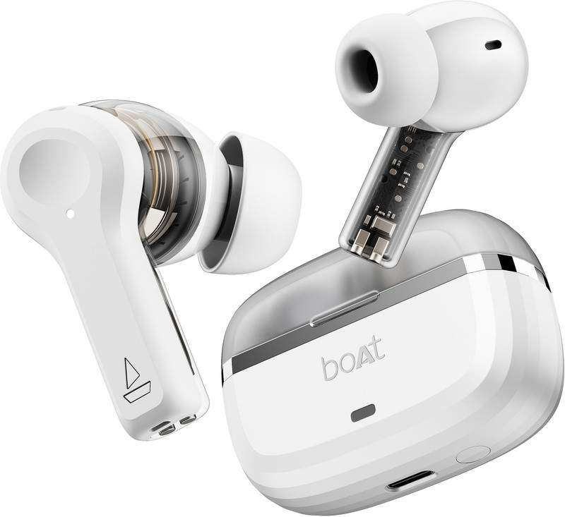boAt Nirvana Space w/ 360 Spatial Audio, ANC(~32dB), 100HRS Battery & Dual Pairing Bluetooth(Celestial White, True Wireless)
