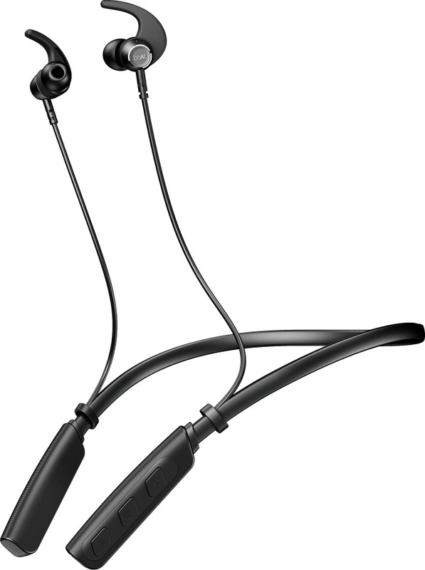 boAt Rockerz 203,20H Battery,ENx,ASAP Charge, Dual Pair, Stream Ad Free Music via App Bluetooth(Active Black, In the Ear)
