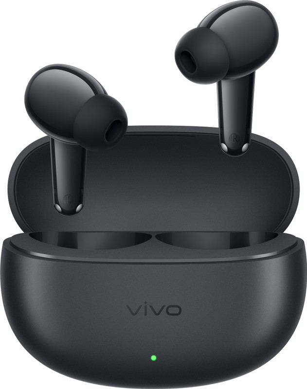 vivo Buds, 50Hrs Playback, Spatial Audio, Dual-Mic AI ENC, Dual-Device Pairing Bluetooth(Basalt Black, True Wireless)