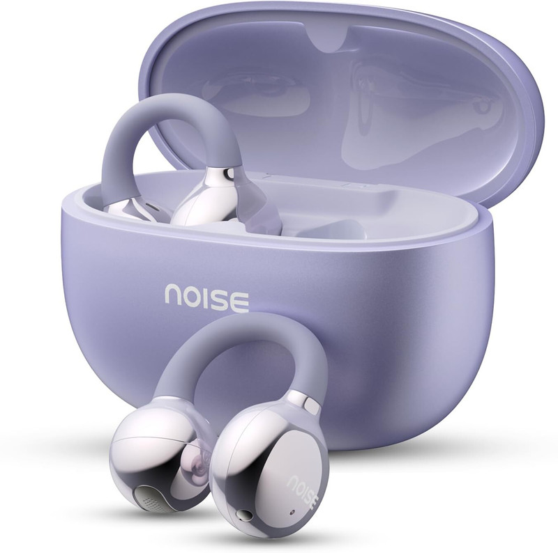 Noise Air Clips with 40H Playtime, Dual Device Pairing,Quad Mic ENC,12mm Driver,BTv5.4 Bluetooth(Pearl Purple, True Wireless)