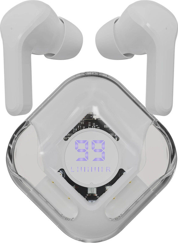 Caidea TW301 Blogger Upto 40H Playtime*,ENC,Dual Pairing Fast Charging Wireless Earbuds Bluetooth(Glass White, True Wireless)