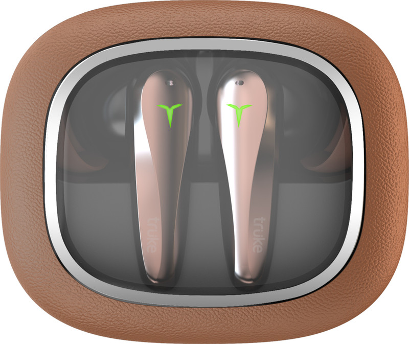 truke Crystal Dyno Gaming TWS, 70H Battery, Leather Finish Case, 13 mm Speaker, 5.4 Bluetooth(Oak Brown, True Wireless)