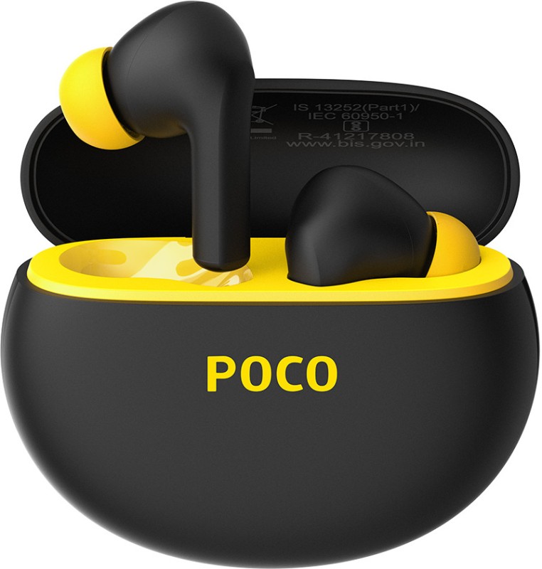 POCO Pods with 30 Hour Playback, 12mm Drivers, 60ms Latency, Fast Charging & ENC Bluetooth Headset(Midnight Groove, True Wireless)