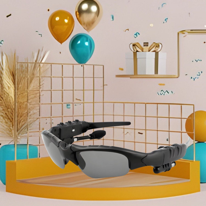 FRONY Sunglass with Bluetooth Earbuds, Music and bluetooth headset and mic WJ216(Black)