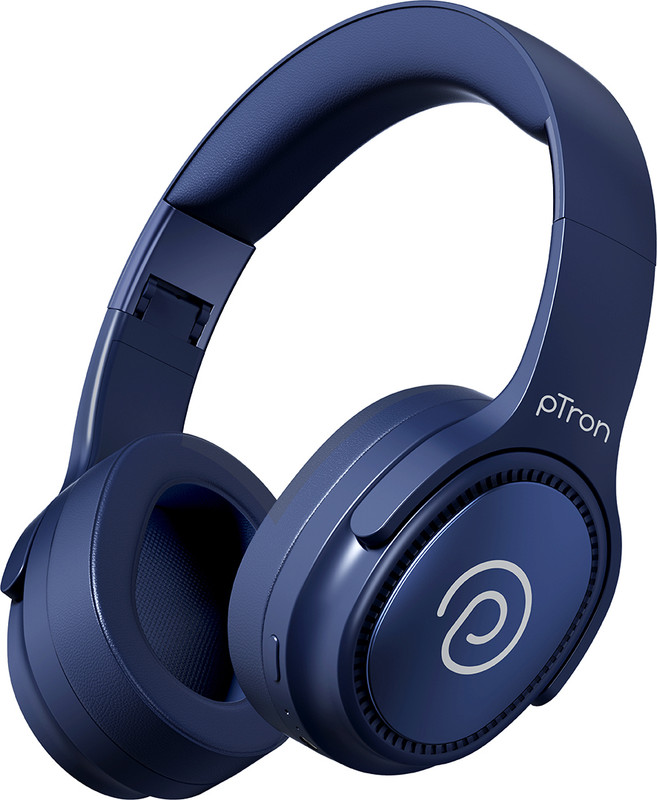 PTron Studio Pro w/ 65hrs Playtime, AI-ENC Calls, Pristine Sound, Dual-device Pairing Bluetooth(Blue, On the Ear)
