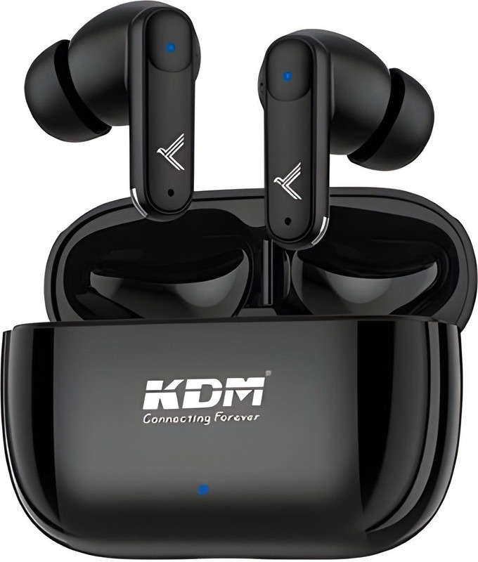 KDM W3 Jiyo Pods Wireless V6.0 Upto 28 HRS Music Time 250mAh Battery Bluetooth(Black, True Wireless)