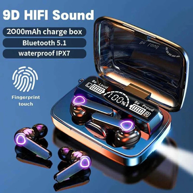 Jeevan jyoti agency Earbuds Touch Waterproof LED Digital Display Bluetooth(Black, True Wireless)