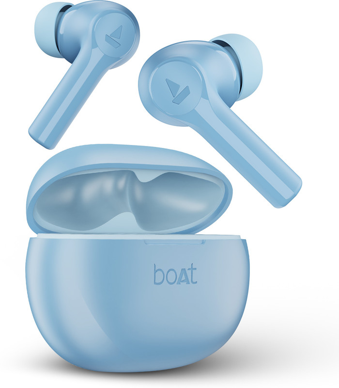 boAt Airdopes Supreme w/ 4 Mics AI ENx Tech, 50 HRS Playback,Multi Point Connectivity Bluetooth(Sporty Blue, True Wireless)