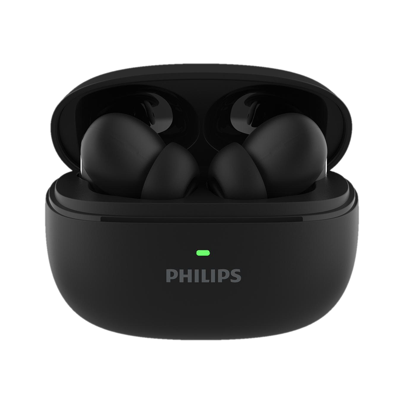 PHILIPS TAT1150BK Earbuds with ANC/ENC, 55H Playtime, 13mm Drivers, IPX5 Proof, BT v5.3 Bluetooth(Deep Black, True Wireless)