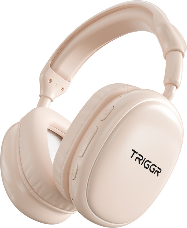 TRIGGR Punkheadz Z1 with 50H Battery, 3EQ Modes, Dual Pairing, Matte Finish, ENC, v5.4 Bluetooth(White Mist, On the Ear)