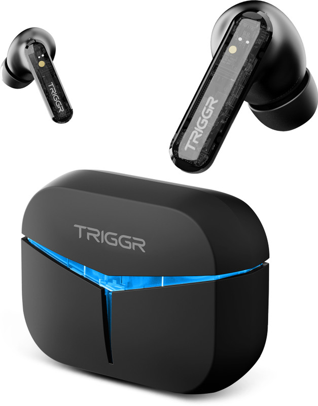 TRIGGR Kraken X3 with RGB Lights, 40ms Latency, Quad ENC, Rapid Pair, 40H Battery, v5.3 Bluetooth(Black, True Wireless)