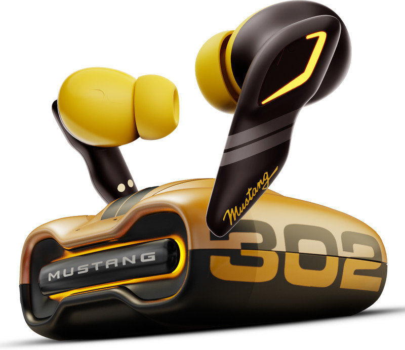 GOBOULT Mustang Torq 60Hrs, App Support, 4Mic ENC, Breathable LED, 5.4v Bluetooth(Yellow, True Wireless)