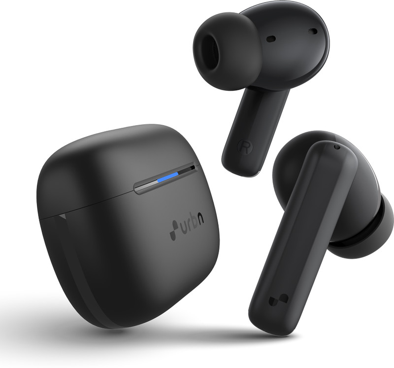 URBN Active Noise Cancellation Earbuds with Quad Mic, 60H Playtime Bluetooth(Black, True Wireless)