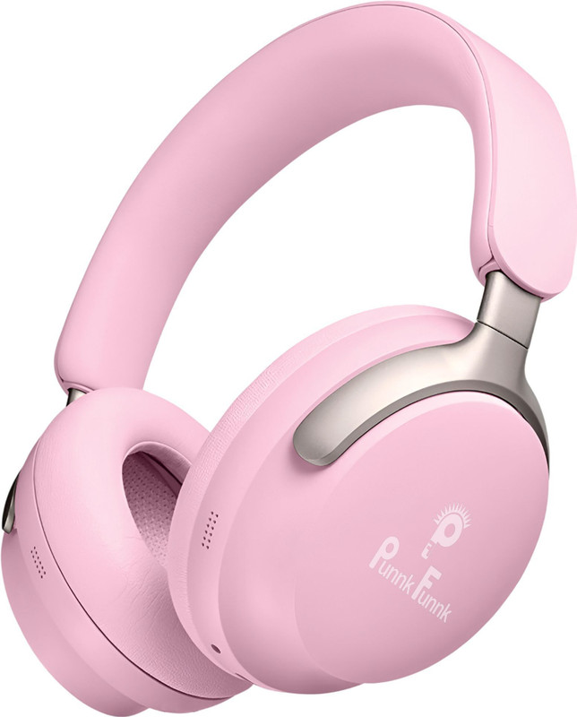 PunnkFunnk 70H Playtime Bass Bluetooth Wireless Headphone with Mic, Foldable Design & Aux Bluetooth(Pink, On the Ear)