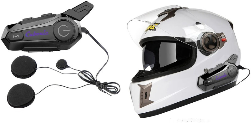 Cubonic E1 Bike Helmet with Intercom Smart Headphones Bluetooth(Black, On the Ear)
