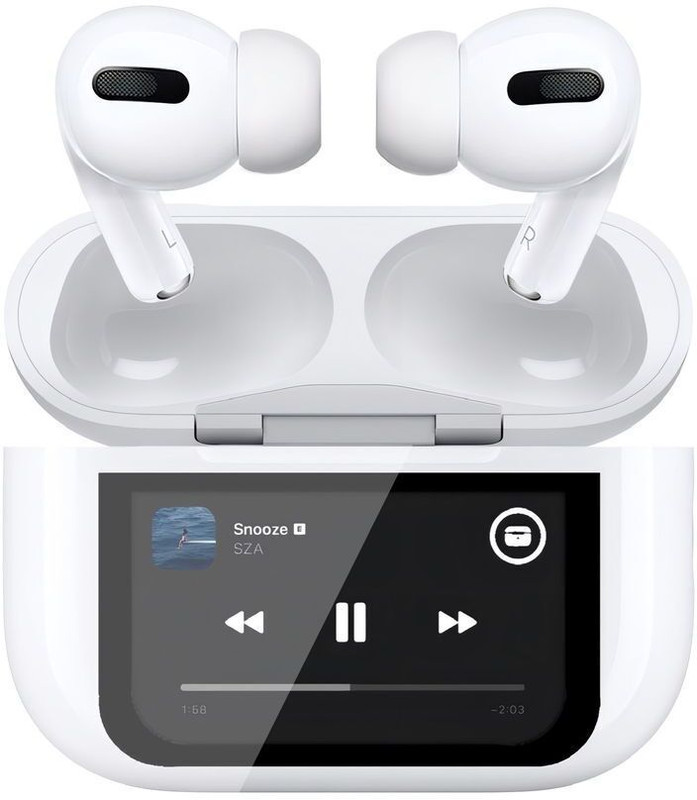 FreeMinds Display Earbuds with LED Screen | Noise Cancellation and| Deep Bass Bluetooth(White, True Wireless)