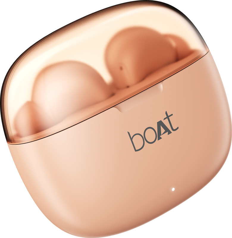 boAt Airdopes 212,Translucent Lid, 50H Battery,ENx Tech, Stream Ad Free Music via App Bluetooth(Peach Blush, In the Ear)
