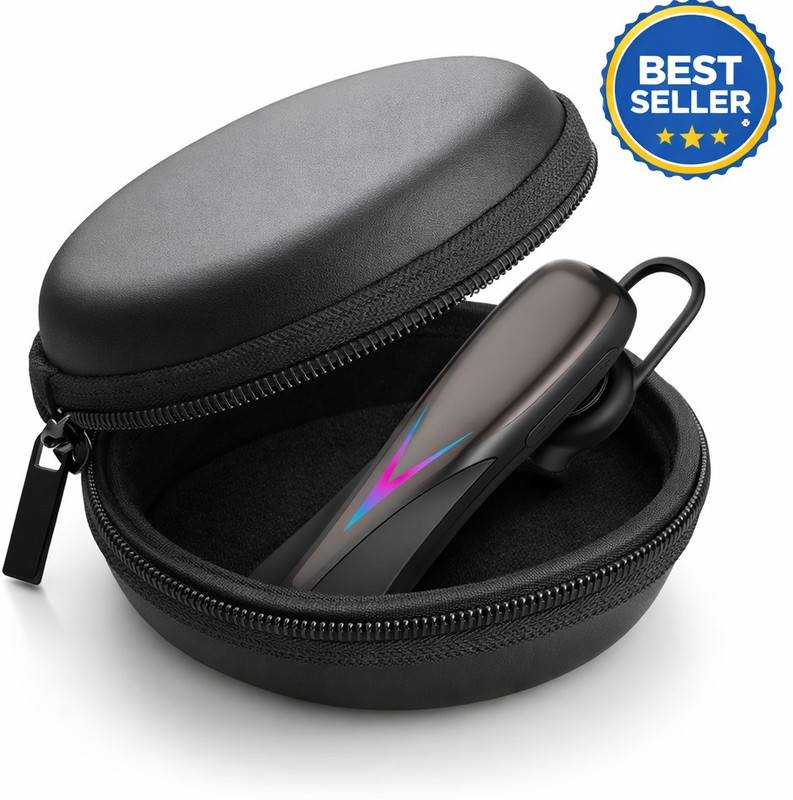 PLUGPULSES New BT-X RGB Lighting One side Single Bluetooth Headset with Noise Mic (Type-C) Bluetooth(Black, In the Ear)