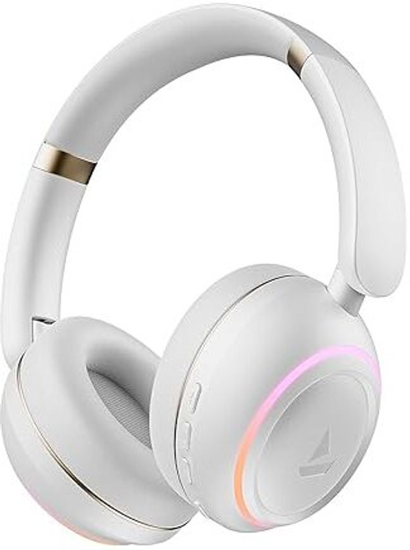 boAt Rockerz 480 w/ Beast Mode, RGB LEDs(6 Light Modes), 60HRS Playback & ENx Tech Bluetooth(White Sabre, On the Ear)