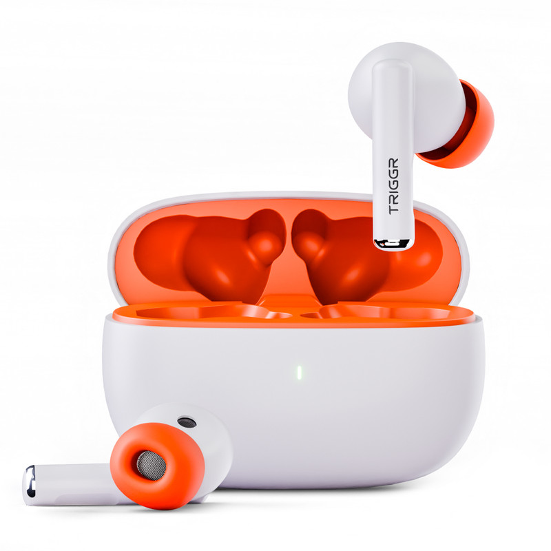 TRIGGR Ultrabuds N1 Neo with ENC, 40Hr Playback, 13mm Drivers, Rich Bass, Fast Charging Bluetooth(Blaze White, In the Ear)