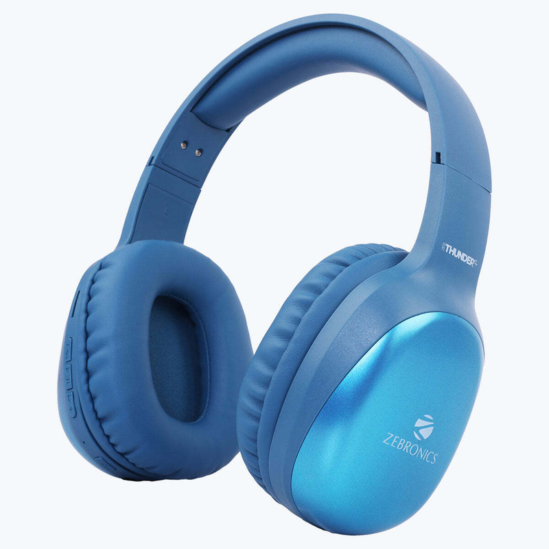 ZEBRONICS ZEB-THUNDER PRO Bluetooth & Wired(Blue, On the Ear)