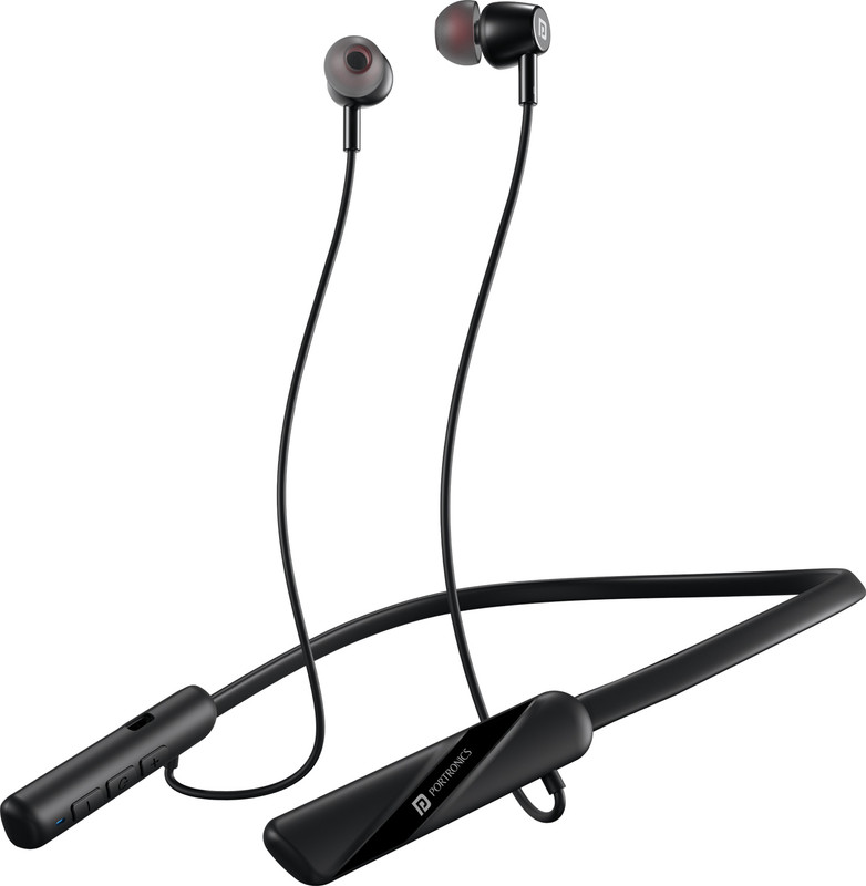 Portronics Harmonics Z10 In Ear Headphone With Mic,35Hr Playtime,Type C Charging Bluetooth(Black, In the Ear)