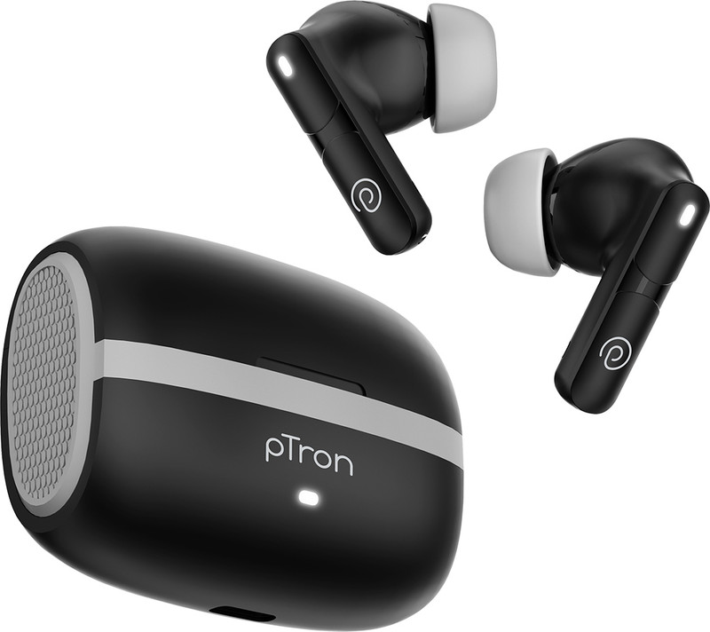 PTron Bassbuds Blaze w/ 50Hrs Playtime, 13mm Drivers,AI-ENC Clear Calls,Bluetooth 5.4 Bluetooth(Black, Grey, True Wireless)