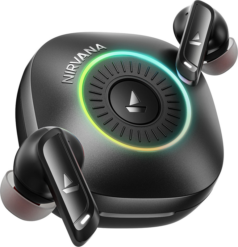 boAt Nirvana Crown, SONIC A.R.C,LEDs, Haptic Feedback, 50dB Hybrid ANC, Spatial Audio Bluetooth(Gunmetal Grey, True Wireless)