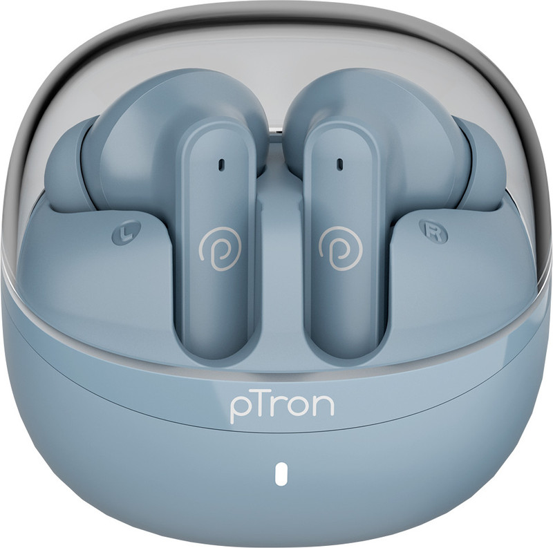 PTron Bassbuds Indie w/ AI-ENC Clear Calls, 45hrs Playtime, Custom EQ, App Support Bluetooth(Grey, True Wireless)