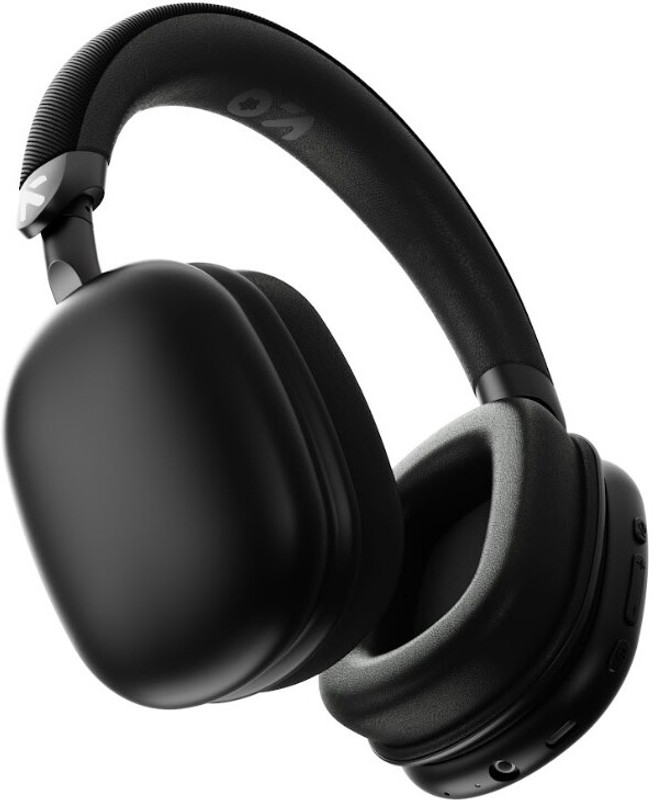 GOBOULT Fluid X 60Hrs, 40mm Drivers, Foldable design, ENC Mic, 5.4v Bluetooth & Wired(Jet Black, On the Ear)