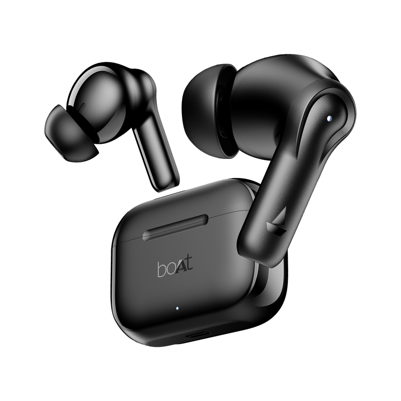 boAt Airdopes 161, Adv 4Mic ENx, 50H Battery,Fast Charge,13mm Driver, Metallic Finish Bluetooth(Carbon Black, True Wireless)